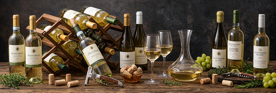 Najznačajnija italijanska bela vina, od prestižnih DOCG etiketa do autentičnih regionalnih vina namenjenih premium restoranima i međunarodnoj distribuciji.