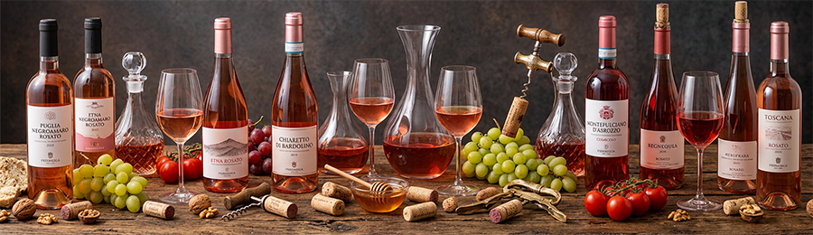 Najznačajnija italijanska rosé vina iz različitih regiona Italije, od elegantnih severnjačkih etiketa do mediteranskih vina namenjenih gastronomiji i međunarodnoj distribuciji.